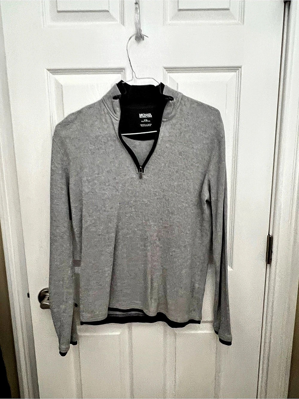 Michael Kors Gray Zip Neck Sweater Medium